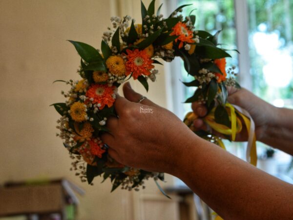 wianek z żywych kwiatów wianek żywy