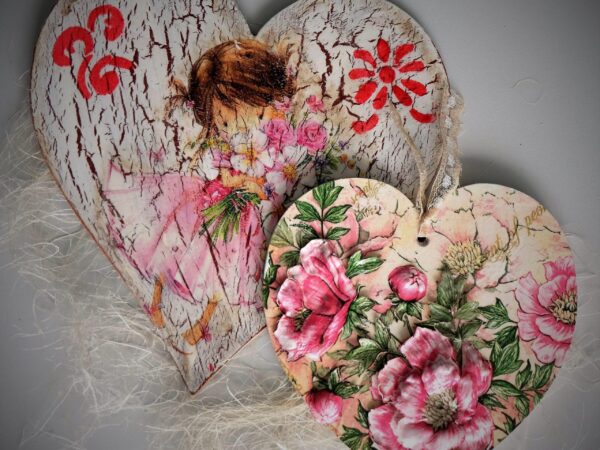 serca dekoracje serce decoupage