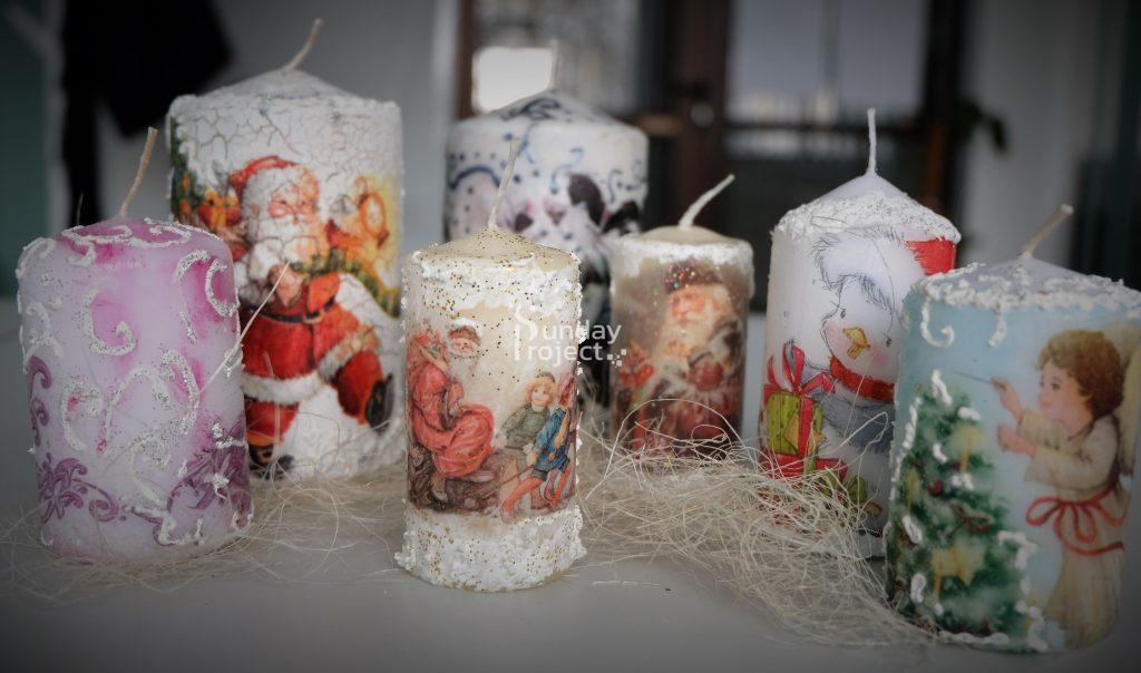 świeczki decoupage
