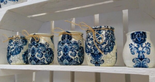 szklane pojemniki lampion pojemnik decoupage