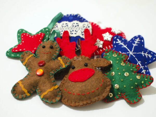 04 sm uszyte dekoracje bożonarodzeniowe z filcu dekoracje z filcu uszyte