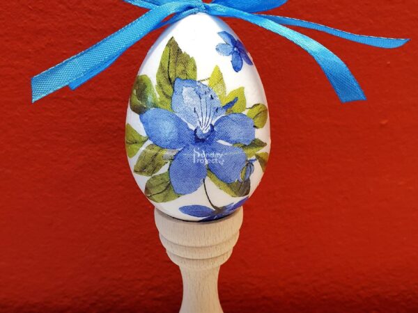 08 pisanka niebieska sm-1365 pisanka z fiołkami