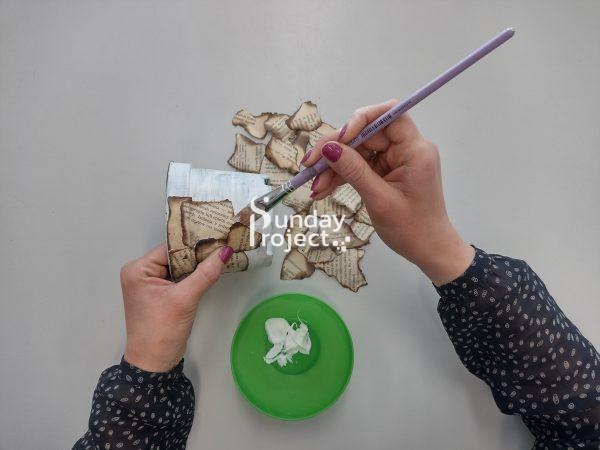 renowacja doniczki eko deo z papieru recyklingowe dekoracje, eko deko z papieru