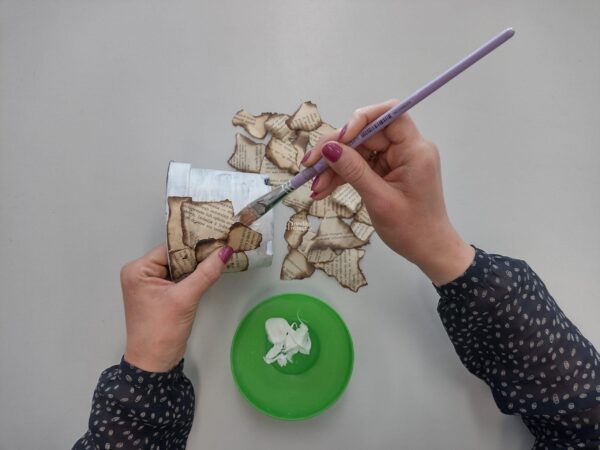 renowacja doniczki eko deo z papieru recyklingowe dekoracje, eko deko z papieru