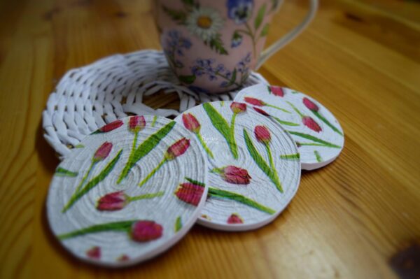 podkładki pod kubki z papierowej wikliny podkładki pod kubki