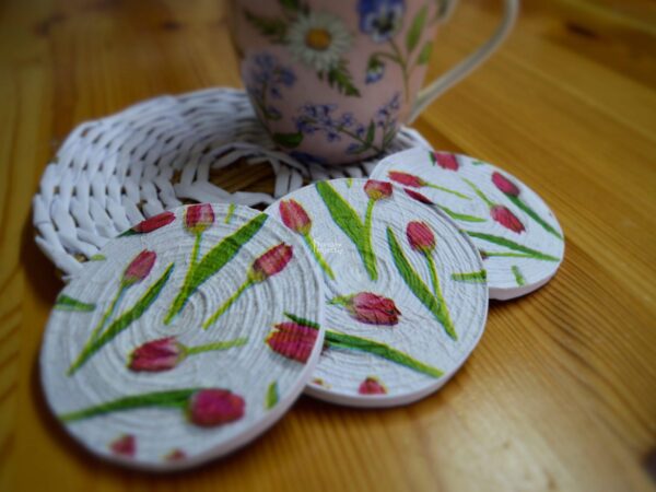 podkładki pod kubki z papierowej wikliny podkładki pod kubki