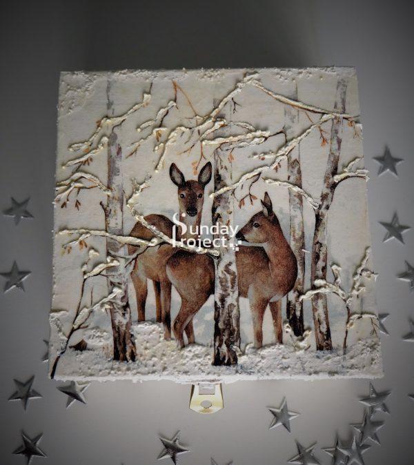 zimowe pudełko jelenie zimowe pudełko z jelonkami