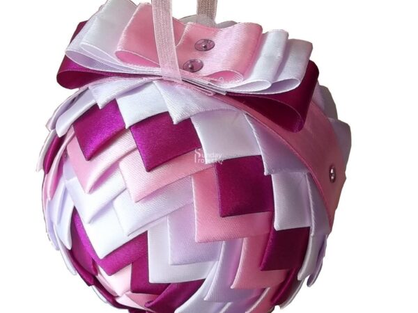 bombka karczoch ze wstążki bombka dekoracje bożonarodzeniowe