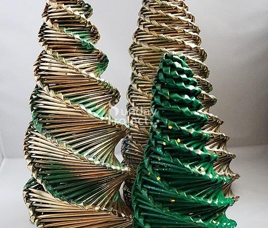 choinka z papierowej wikliny Choinka papierowa wiklina - obraz do pobrania