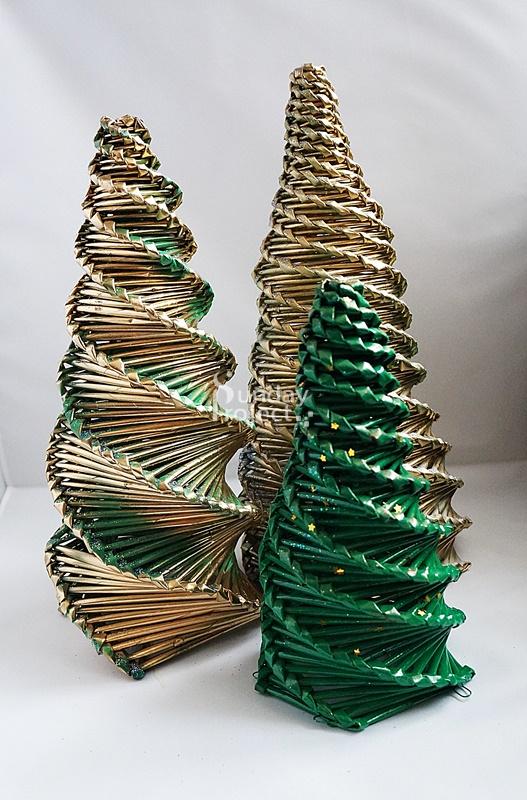 choinka z papierowej wikliny Choinka papierowa wiklina - obraz do pobrania