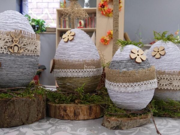 pisanki z papieru Pisanki rustrykalne eko Wielkanoc - zdjęcie do pobrania