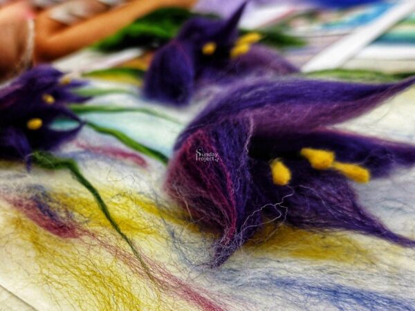 obraz z filcu kwiaty z filcu