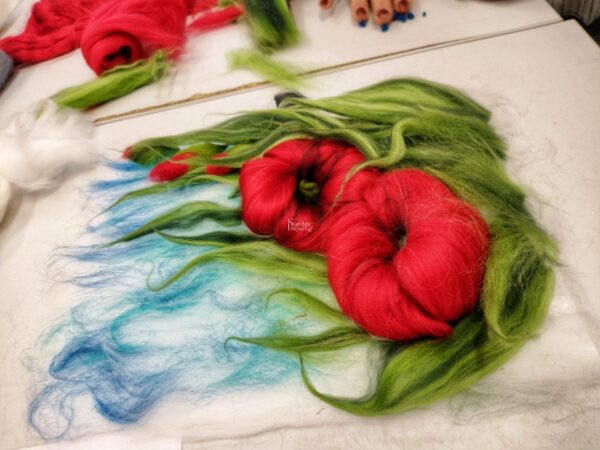 obraz z filcu 3 wełna czesankowa, obraz z filcu