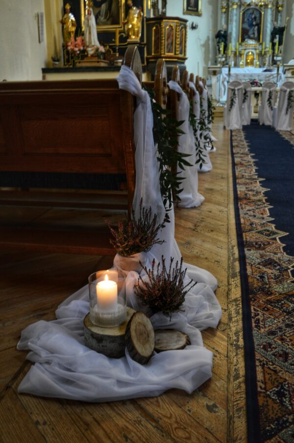 dekoracja kościoła ślub wrzos Dekoracja kościoła ślub wrzosy