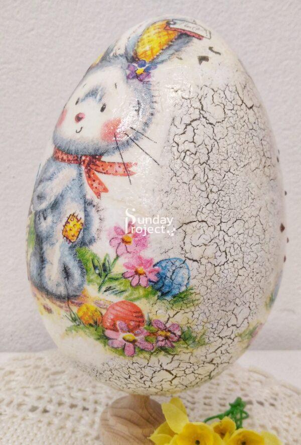 pisanka decoupage Pisanka decoupage z króliczkiem Wielkanoc - zdjęcie do pobrania