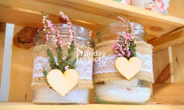 lampiony z wrzosem dekoracje jesienne wrzosy, lampiony