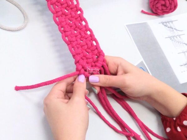 zaplatanie makramy (9) Zaplatanie makramy, ozdoba ze sznurka, sploty