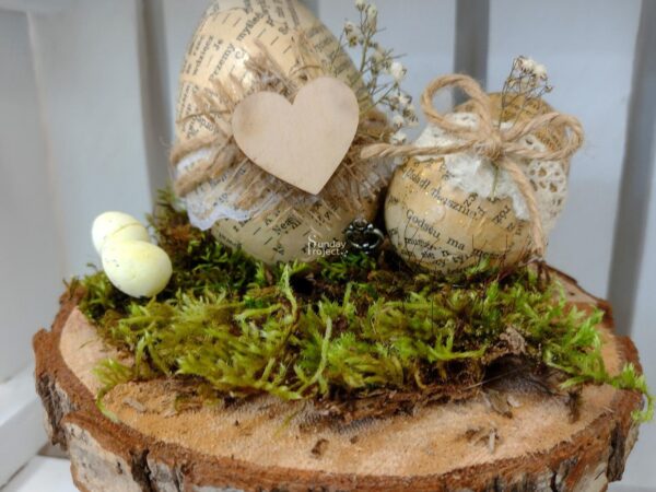 pisanka recyklingowa eko deko Pisanka eko deko na mchu, Wielkanoc