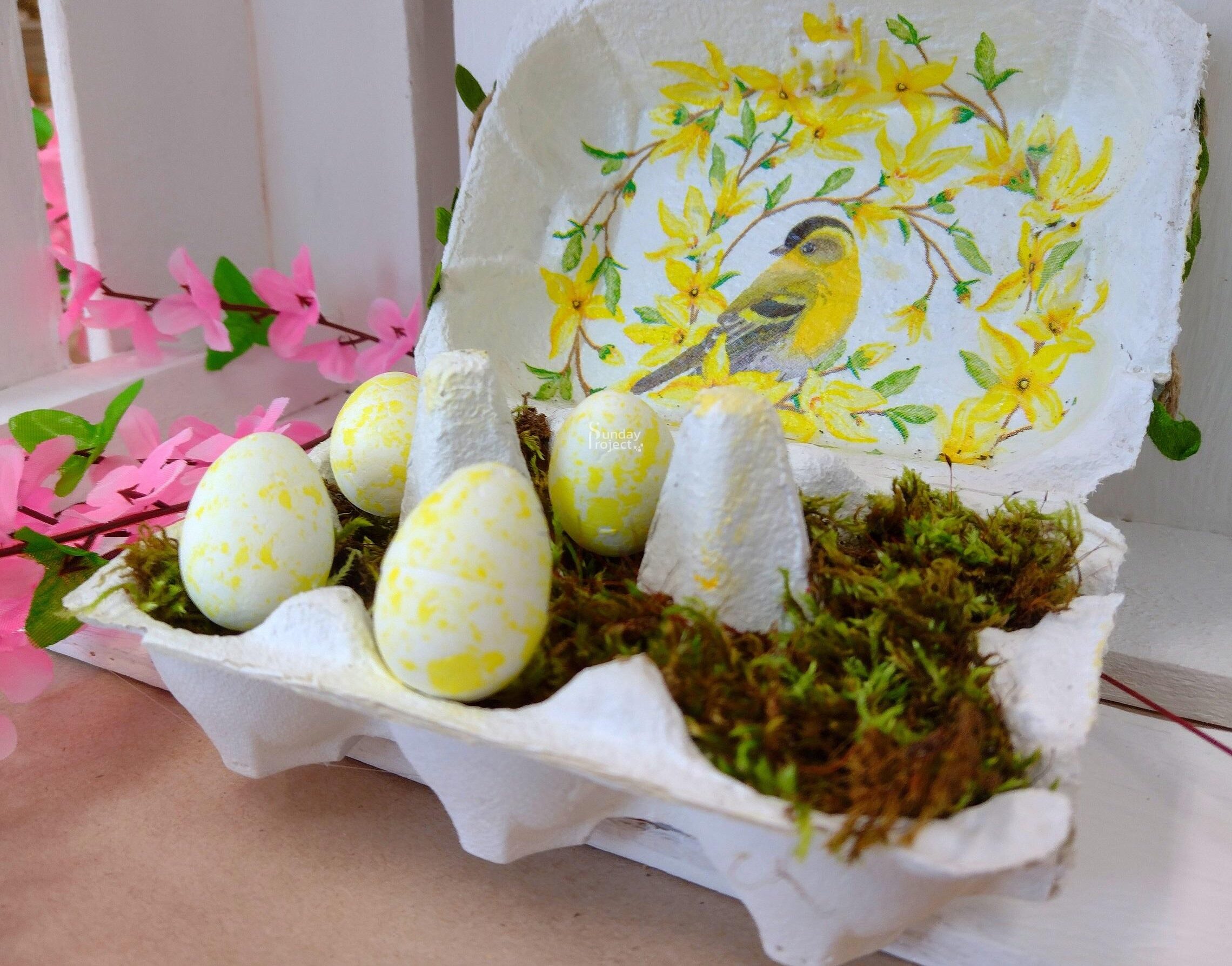 wytłaczanka decoupage wielkanoc dekoracja naturalna świąteczna