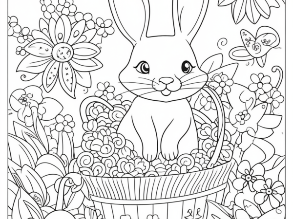 kolorowanka wielkanocna kolorowanka do pobrania zajączek w koszyczku