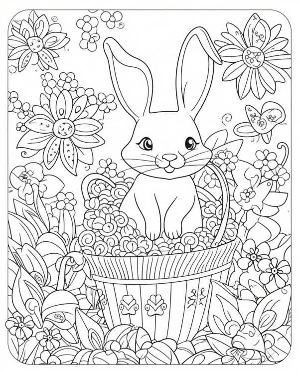 kolorowanka wielkanocna kolorowanka do pobrania zajączek w koszyczku