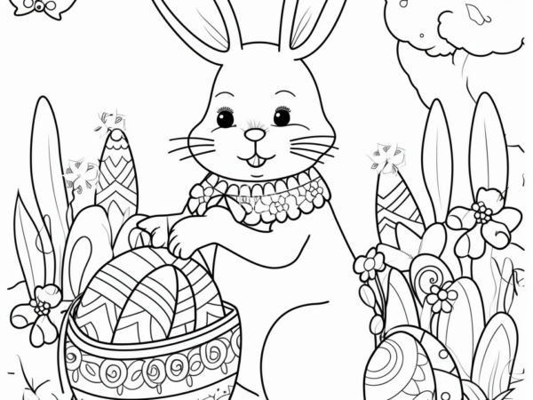04 Mk2 Zajączek wielkanocny kolorowanka do pobrania zajączek