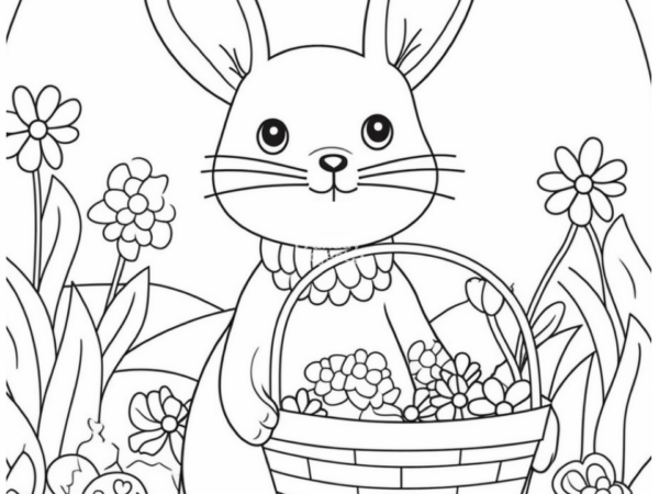 05 Mk2 Zajączek wielkanocny kolorowanka do pobrania zajączek