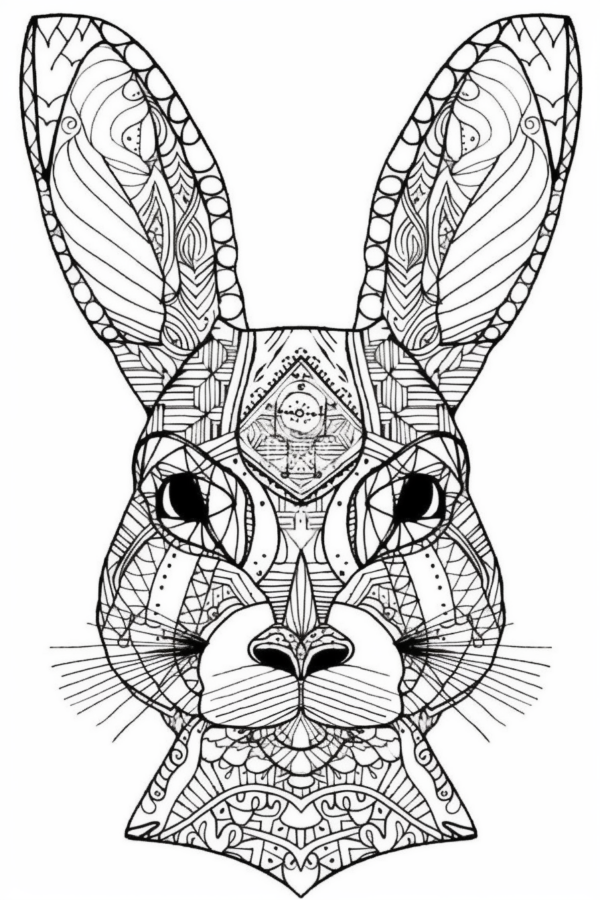 14k M2 zając kolorowanka kolorowanka do pobrania szczegółowa zając