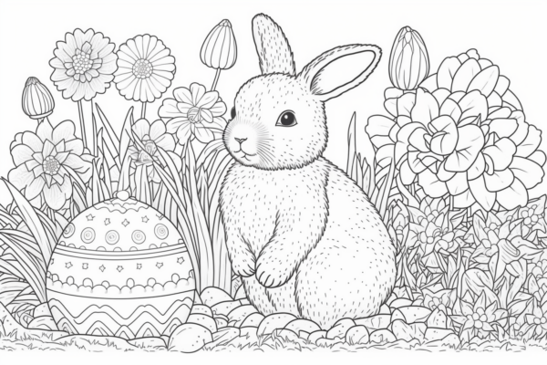 22k M2 króliczek wielkanocny kolorowanka wielkanocna do pobrania słodki króliczek