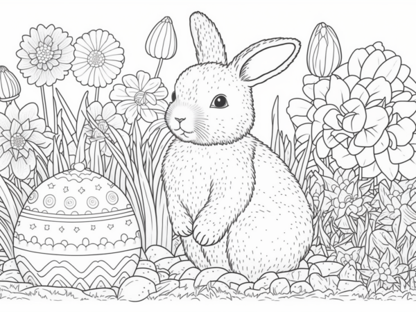 22k M2 króliczek wielkanocny kolorowanka wielkanocna do pobrania słodki króliczek
