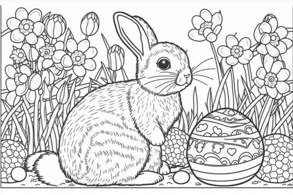 24k M2 króliczek wielkanocny kolorowanka do pobrania wielkanoc