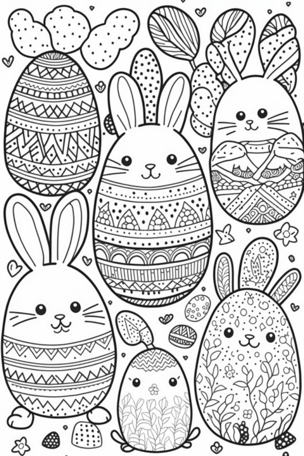 30k M2 króliczki wielkanocne, pisanki kolorowanka do pobrania króliczki wielkanocne
