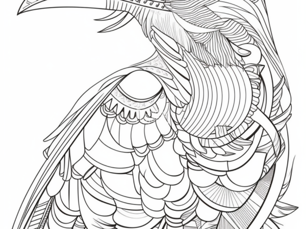 kolorowanka relaksacyjna ptak zwierzęta kolorowanka do pobrania szczegółówa ptak