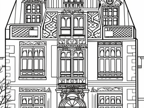 kolorowanka budynek kolorowanka do pobrania szczegółowa budynek