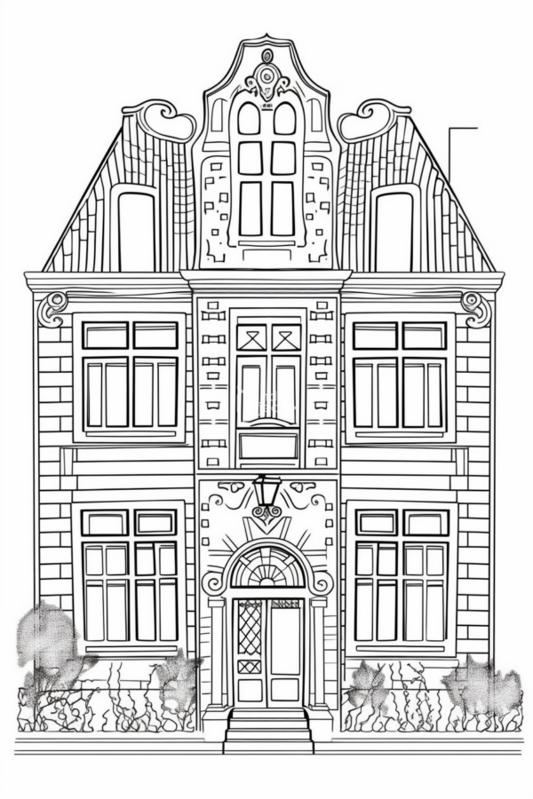 kolorowanka dom kolorowanka szczególowa do pobrania dom