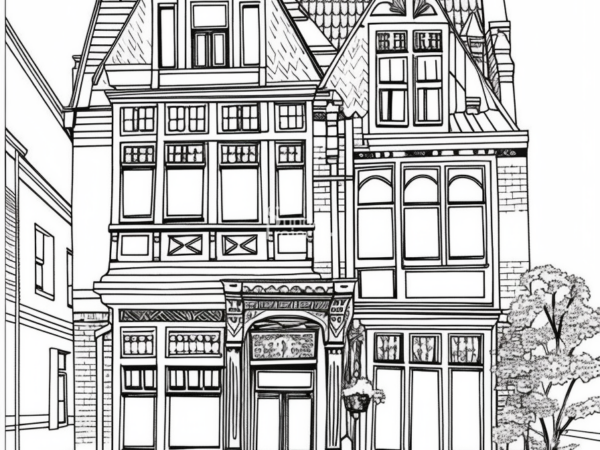 kolorowanka dla dorosłych kolorowanka do pobrania budynek