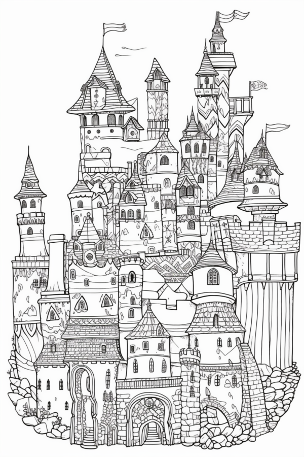kolorowanka dla dorosłych kolorowanka do pobrania szczegółowa zamek