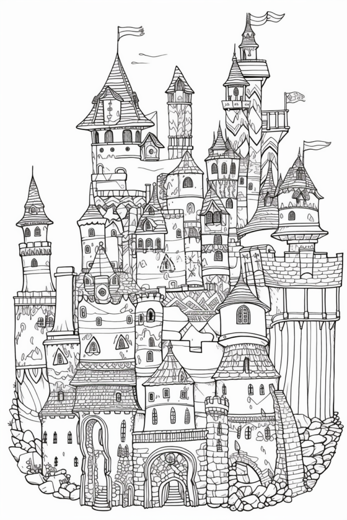 kolorowanka do pobrania szczegółowa zamek