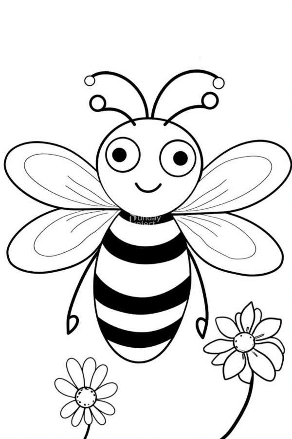 kolorowanka dla dzieci pszczółka maja, owady, zwierzaki kolorowanka do pobrania pszczółka wiosna