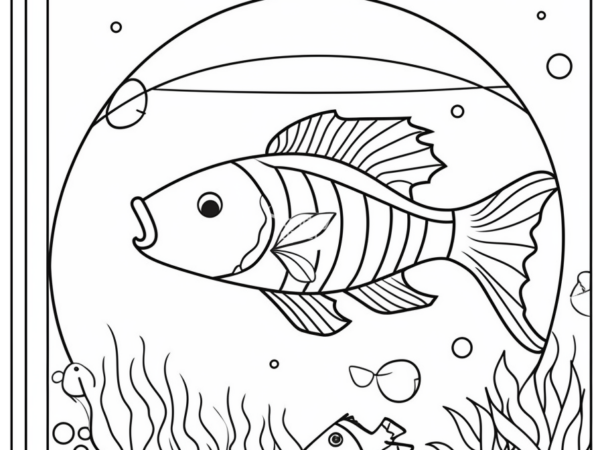 kolorowanka rybki akwarium zwierzeta kolorowanka dla dzieci do pobrania rybka akwarium