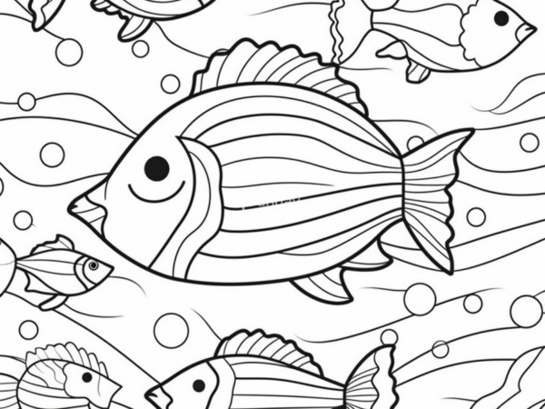 kolorowanka rybki ocean, zwierzaki kolorowanka dla dzieci do pobrania rybki podwodny świat zwierzeta