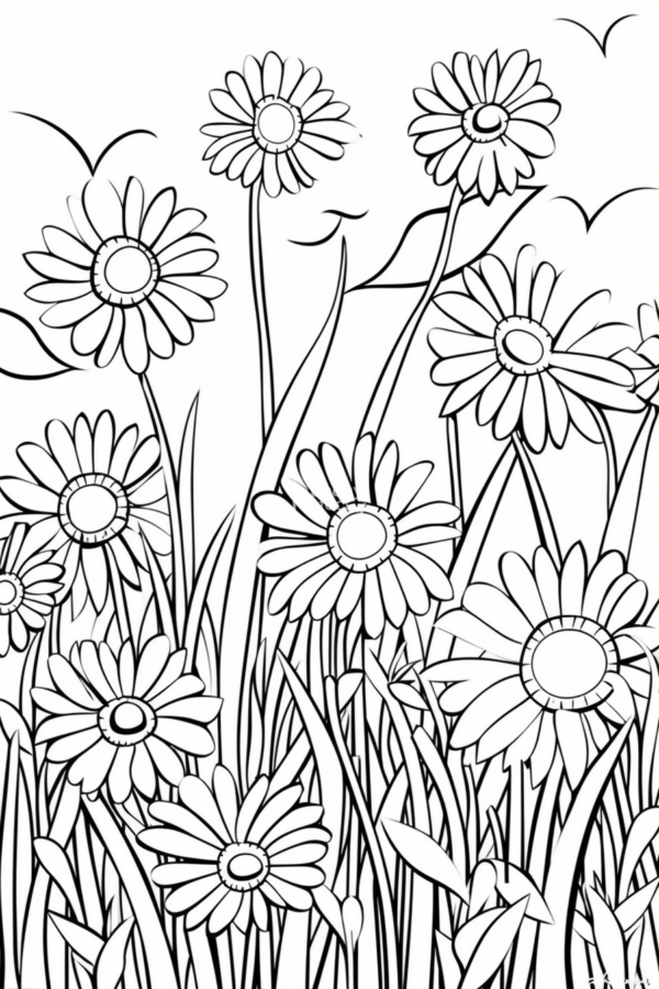 stokrotki (2) kolorowanka do pobrania stokrotki wiosna kwiatki
