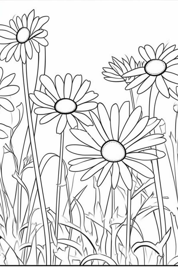 stokrotki kolorowanka kolorowanka do pobrania kwiaty stokrotki, łąka