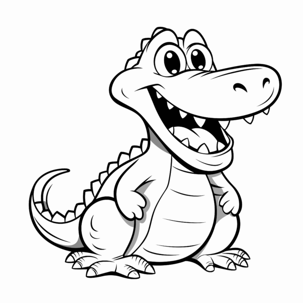 kolorowanka krokodyl dla dzieci, zoo zwierzęta kolorowanka do pobrania wesoły krokodyl zoo zwierzaki