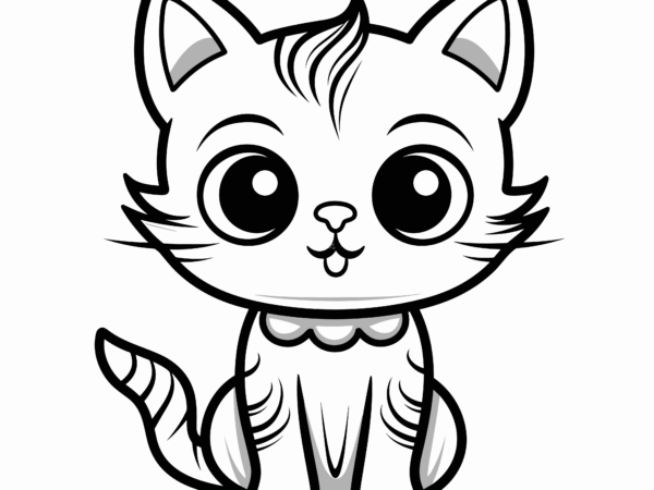 kolorowanka do pobrania słodki kotek zwierzęta