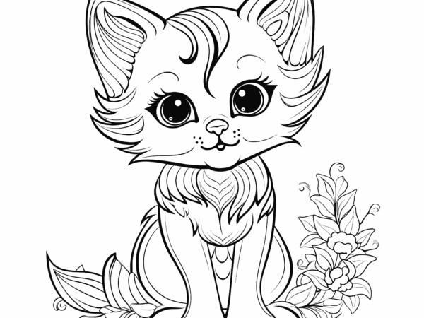 kotek kolorowanka zwierzaki słodki kotek kolorowanka do pobrania zwierzęta
