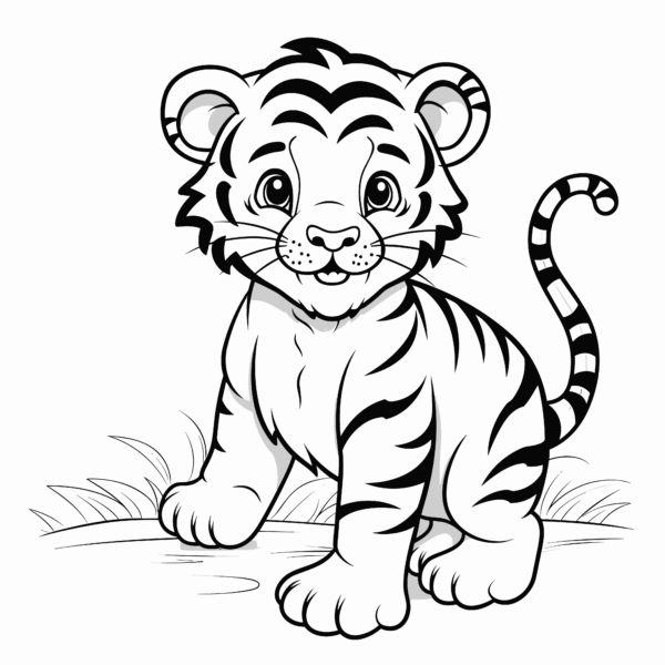 tygrys kolorowanka dla dzieci zwierzęta zoo tygrys kolorowanka do pobrania zwierzaki zoo