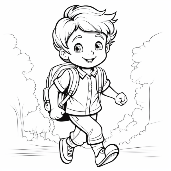 2k chłopiec w drodze do szkoły kolorowanka kolorowanka do pobrania chłopiec dziecko idzie do szkoły, powrót do szkoły