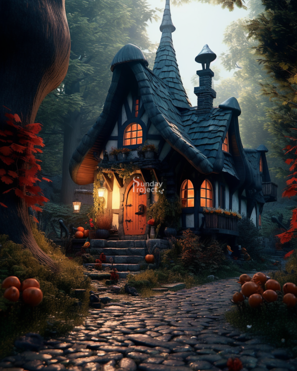 64cm M2 domek w lesie grafika do pobrania domek w lesie, domek baby jagi