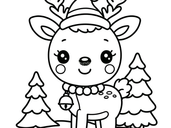 renifer Boże narodzenie święta kolorowanka dla dzieci do pobrania renifer